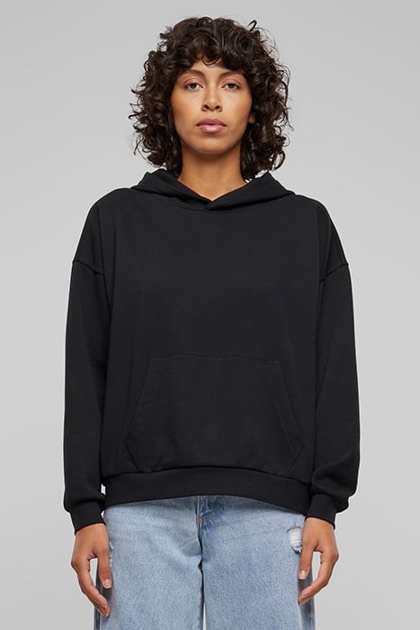 LADIES LIGHT TERRY OVERSIZED HOODIE BLACK 1
