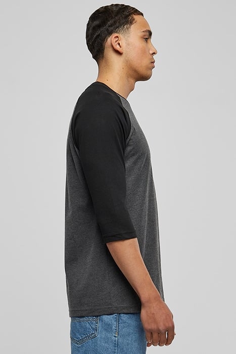 CONTRAST 3/4 SLEEVE RAGLAN TEE CHA/BLK 7