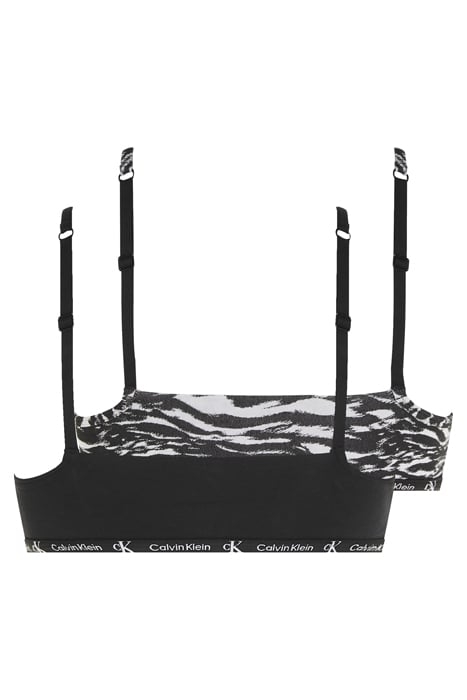 UNLINED BRALETTE 2PK BLACK/TIGER PRINT 5