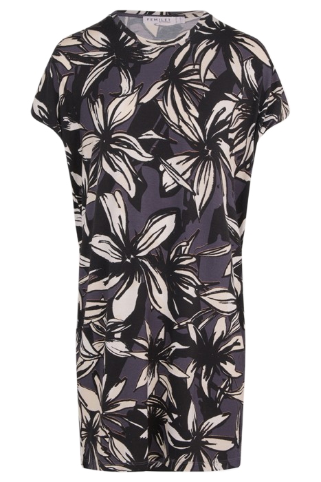 NW 1P BIG TSHIRT BLACK FLOWERS 3