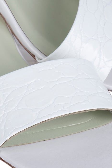 FREDDY OPTIC WHITE CIRCULAR CROCO EMBOSSED LEATHER WHITE 8