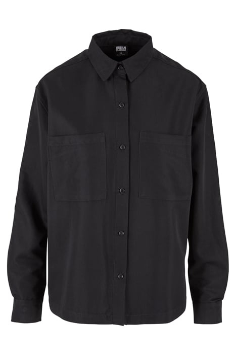 LADIES OVERSIZED TWILL SHIRT BLACK 4