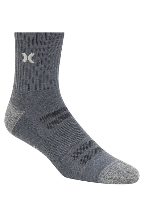 6PK MENS 1/2 TERRY HI QTR CREW BLUE / TAN 5