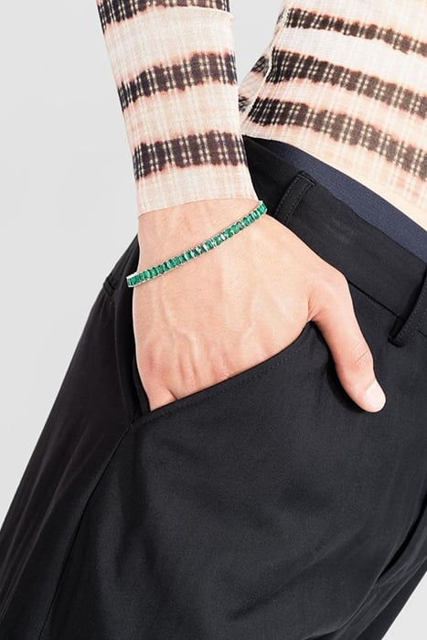 HATTON LABS – EMERALD CUT TENNIS BRACELET SILVER/EMERALD 1