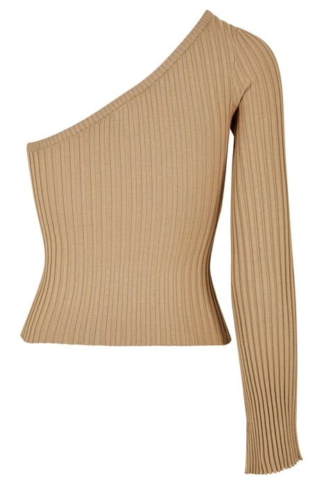 LADIES SHORT RIB KNIT ONE SLEEVE SWEATER UNIONBEIGE 4