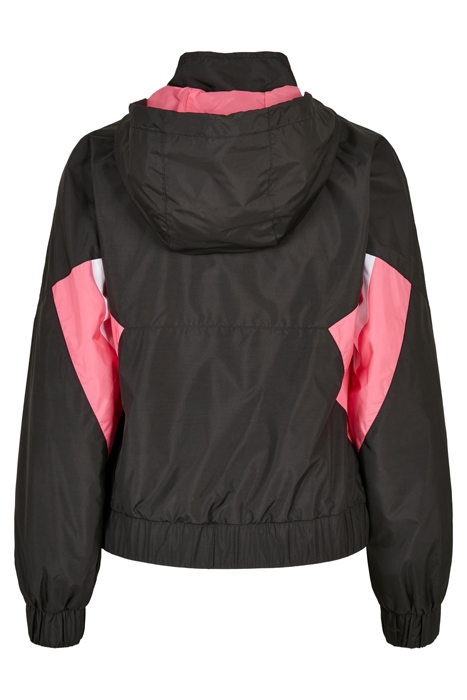 LADIES STARTER COLORBLOCK HALFZIP WINDBREAKER BLACK/PINKGRAP 5