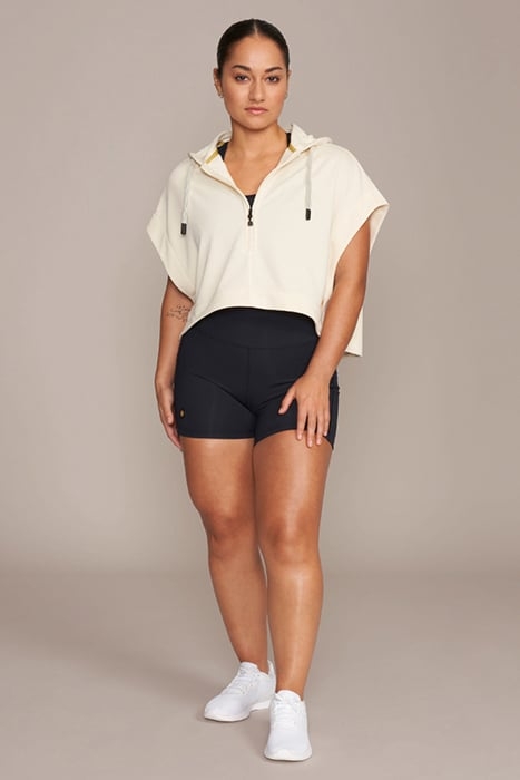 ALBA - WOMEN'S CROPPED SLEEVELESS HOODIE CREME 3