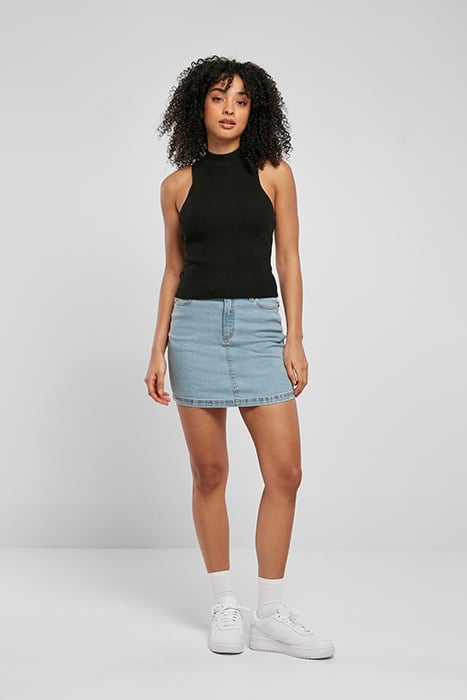 LADIES SHORT RIB KNIT TURTLENECK TOP BLACK 3