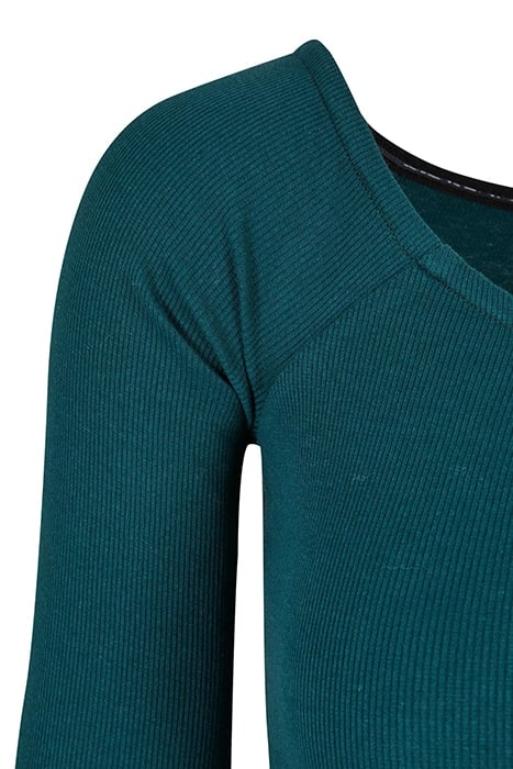 LADIES SHORT RIB WIDE V-NECK LONGSLEEVE JASPER 8