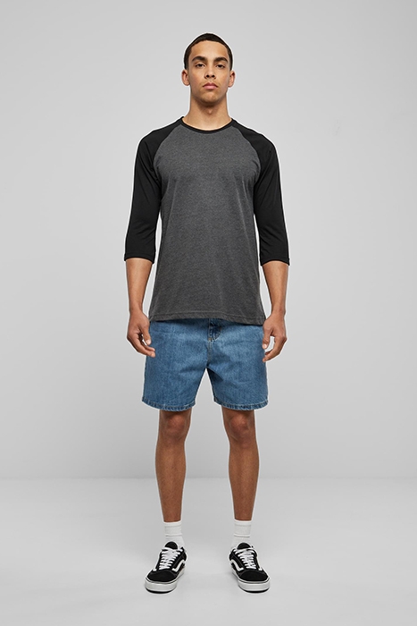 CONTRAST 3/4 SLEEVE RAGLAN TEE CHA/BLK 3