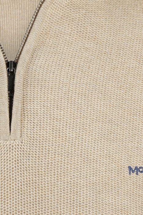 STRUCTURED ZIP MOCK SWEATER SAND 7
