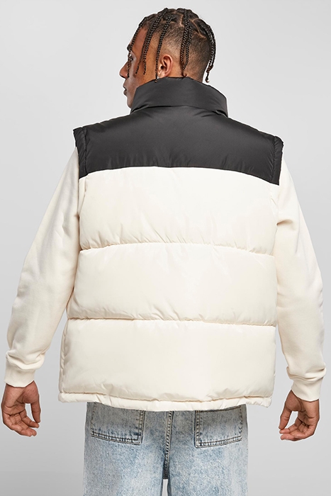 BLOCK PUFFER VEST BLACK/WHITESAND 2