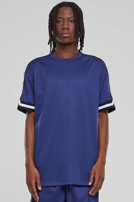 OVERSIZED STRIPES MESH TEE DARKBLUE 1