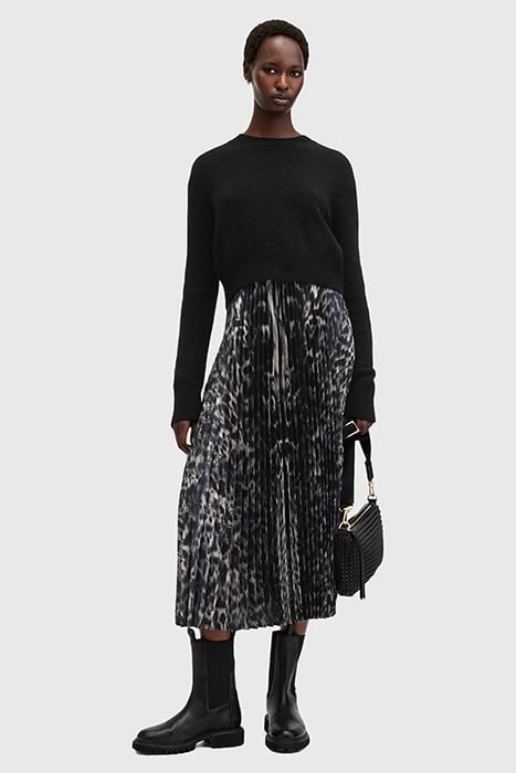 JINX PLEATED DRESS JINX TAUPE BROWN 1