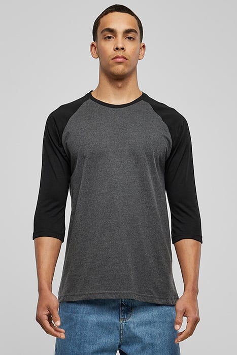 CONTRAST 3/4 SLEEVE RAGLAN TEE CHA/BLK 1