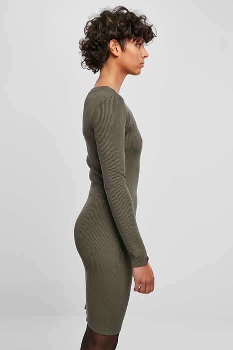 LADIES CUT OUT DRESS OLIVE 7