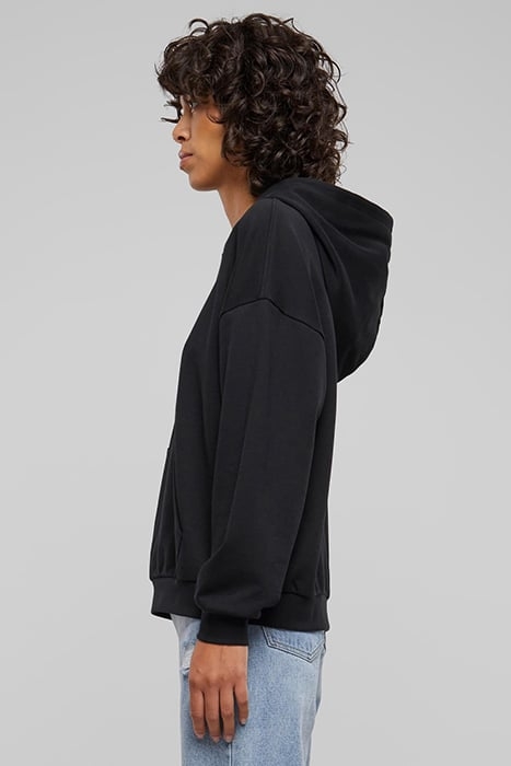 LADIES LIGHT TERRY OVERSIZED HOODIE BLACK 6