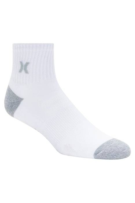 6PK MENS 1/2 TERRY QTR CREW WHITE / GREY 2