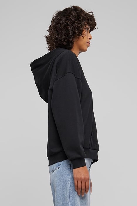 LADIES LIGHT TERRY OVERSIZED HOODIE BLACK 7