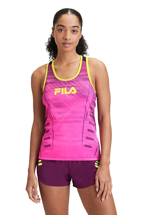 RANICA RUNNING TANK PINK GLO-BLACK 1