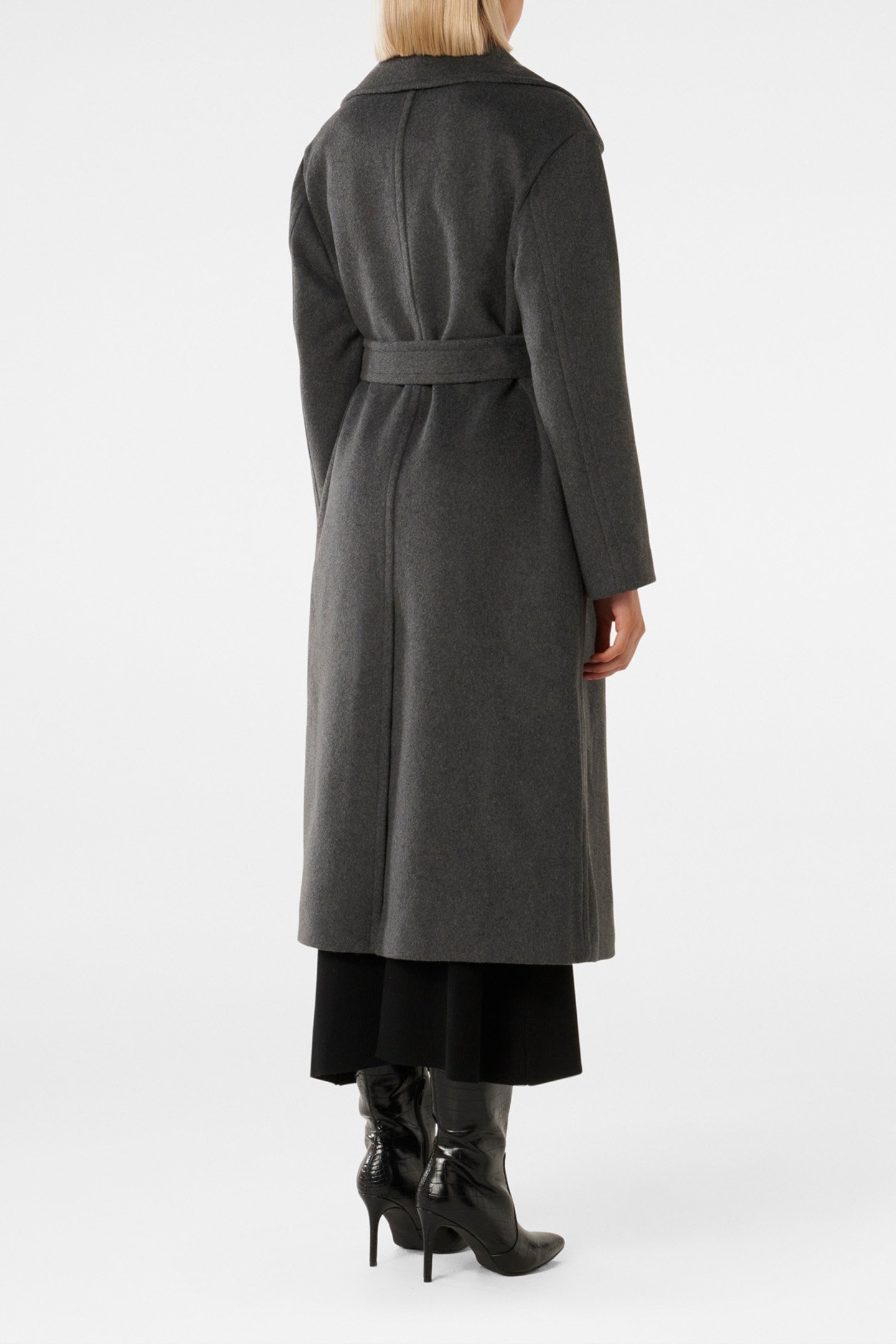 PRIYA WRAP COAT CHARCOAL GREY MARLE 2
