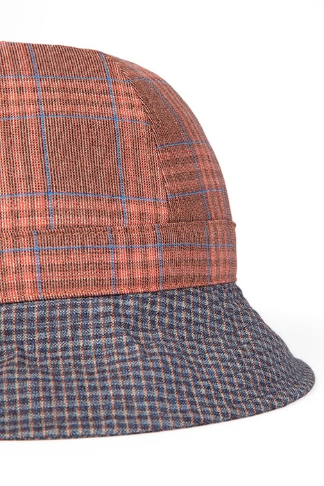 MEN HAT BUCKET CHECK CORAL RED 3
