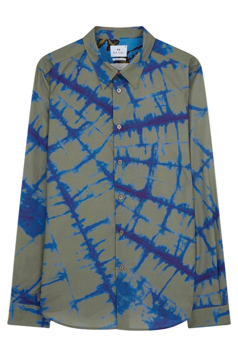 MENS SHIRT LS TAILORED FIT MILITARY GREEN 1