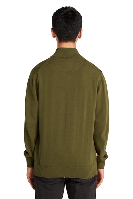 WILLIAMS RIVER COTTON YD FULL ZIP SWEATER DARK OLIVE 2