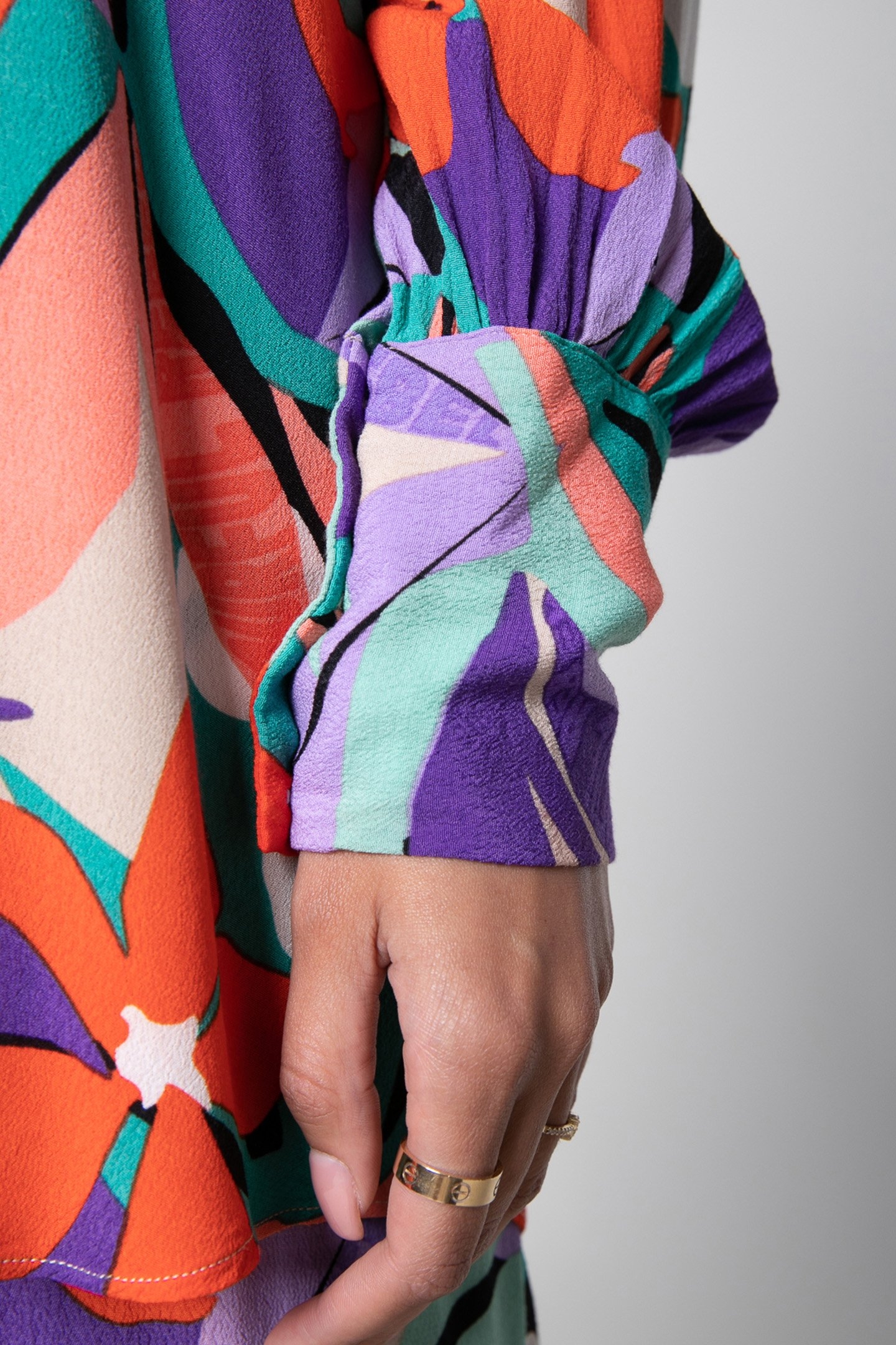 TALIA BIG FLOWER OVERSIZED BOYFRIEND BLOUSE MULTICOLOR 3