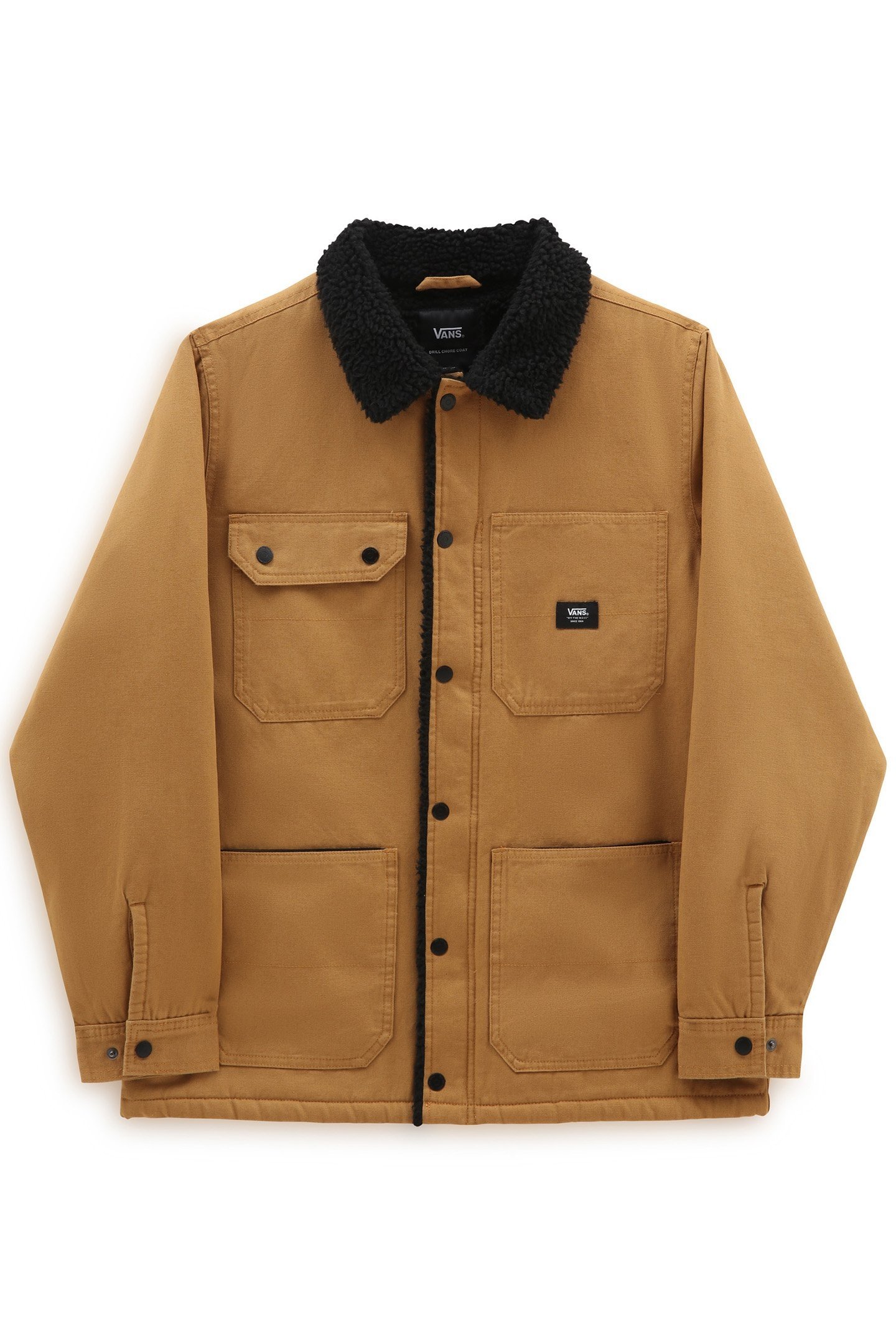 MN DRILL CHORE COAT SHERPA BONE BROWN 4