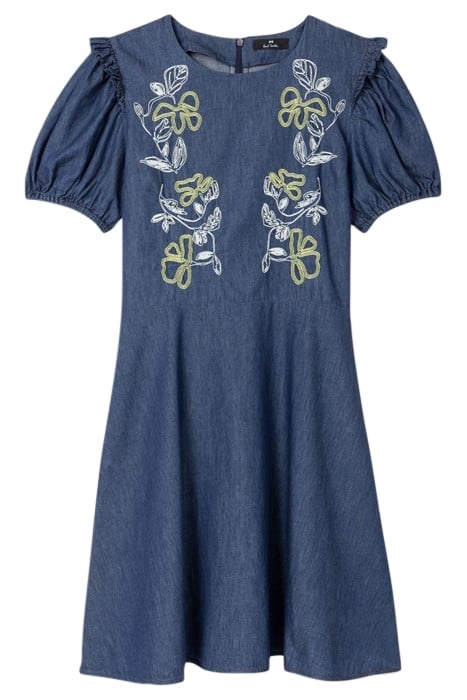 WOMENS EMBROIDERED DRESS NAVY 4