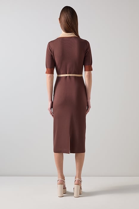 ROSEY CHAIN SHIRT DRESS BROWN 2