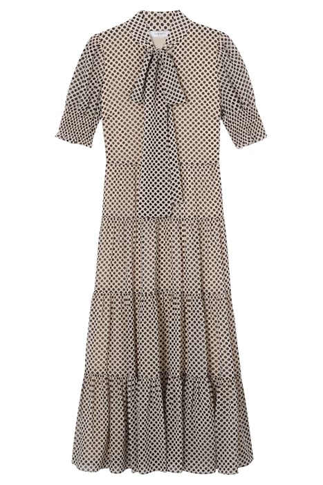 COCO TIE MIDI DRESS BLACK/CREAM 3