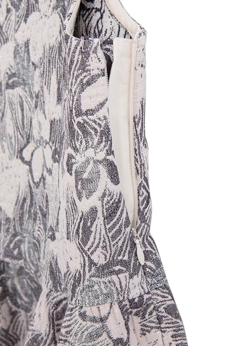 GIRL'S ECRU JACQUARD FLORAL MAXI SKATER DRESS 5