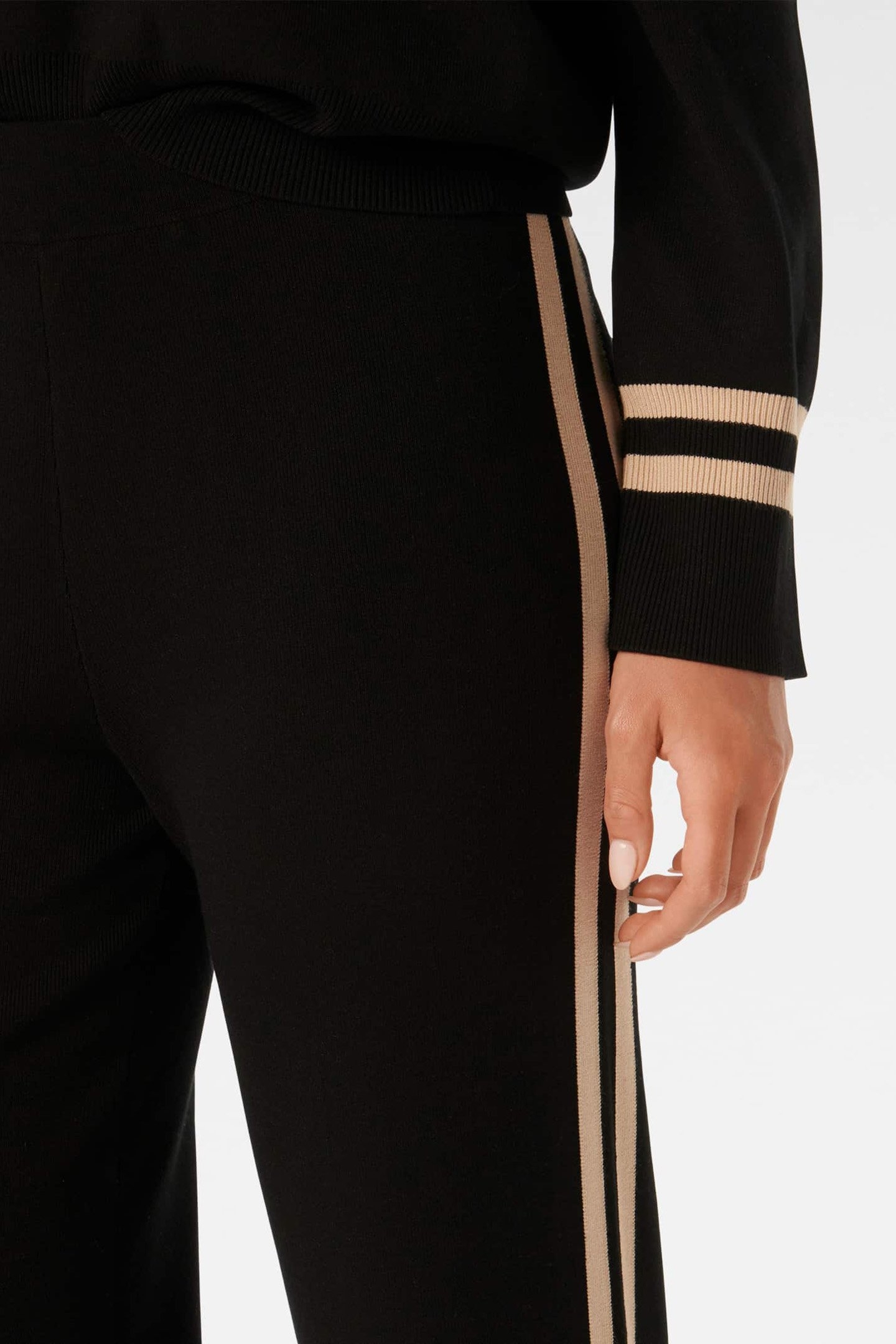 HATTIE CO-ORD KNITTED PANTS BLACK AND NEUTRAL 6