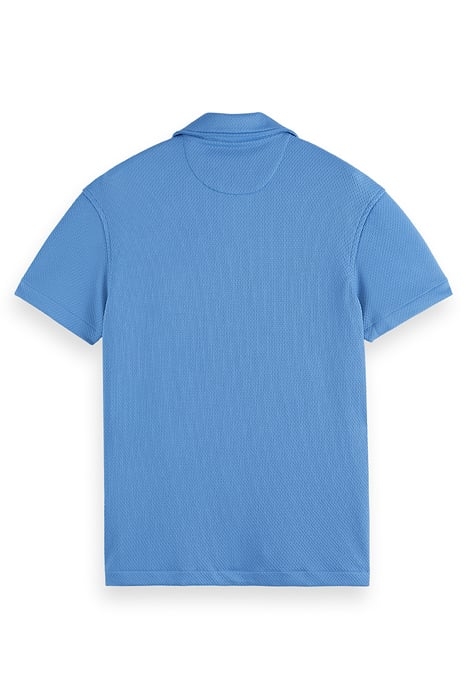 SS POPCORN JERSEY CAMP SHIRT BLUE/GREY 2