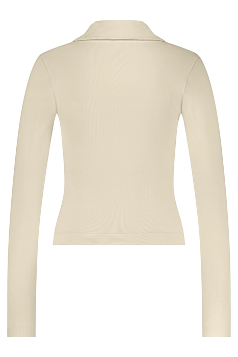 RIB BUTTON SHIRT VANILA 2