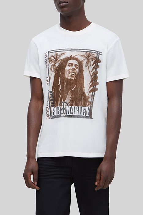 WHITE ORGANIC COTTON T-SHIRT, BOB MARLEY IMAGE 1