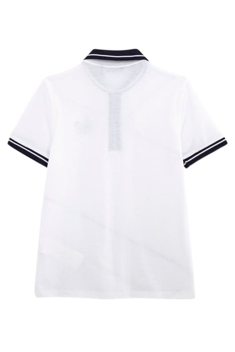 BOY'S WHITE HONEYCOMB POLO SHIRT WITH ZIP COLLAR 2