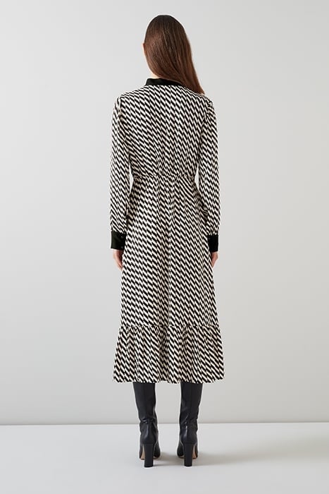 BRIDGET - MIDI DRESS BLACK/CREAM 2