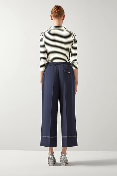 SOPHIA CROP WIDE-LEG & FLARED JEANS NAVY/CREAM 2