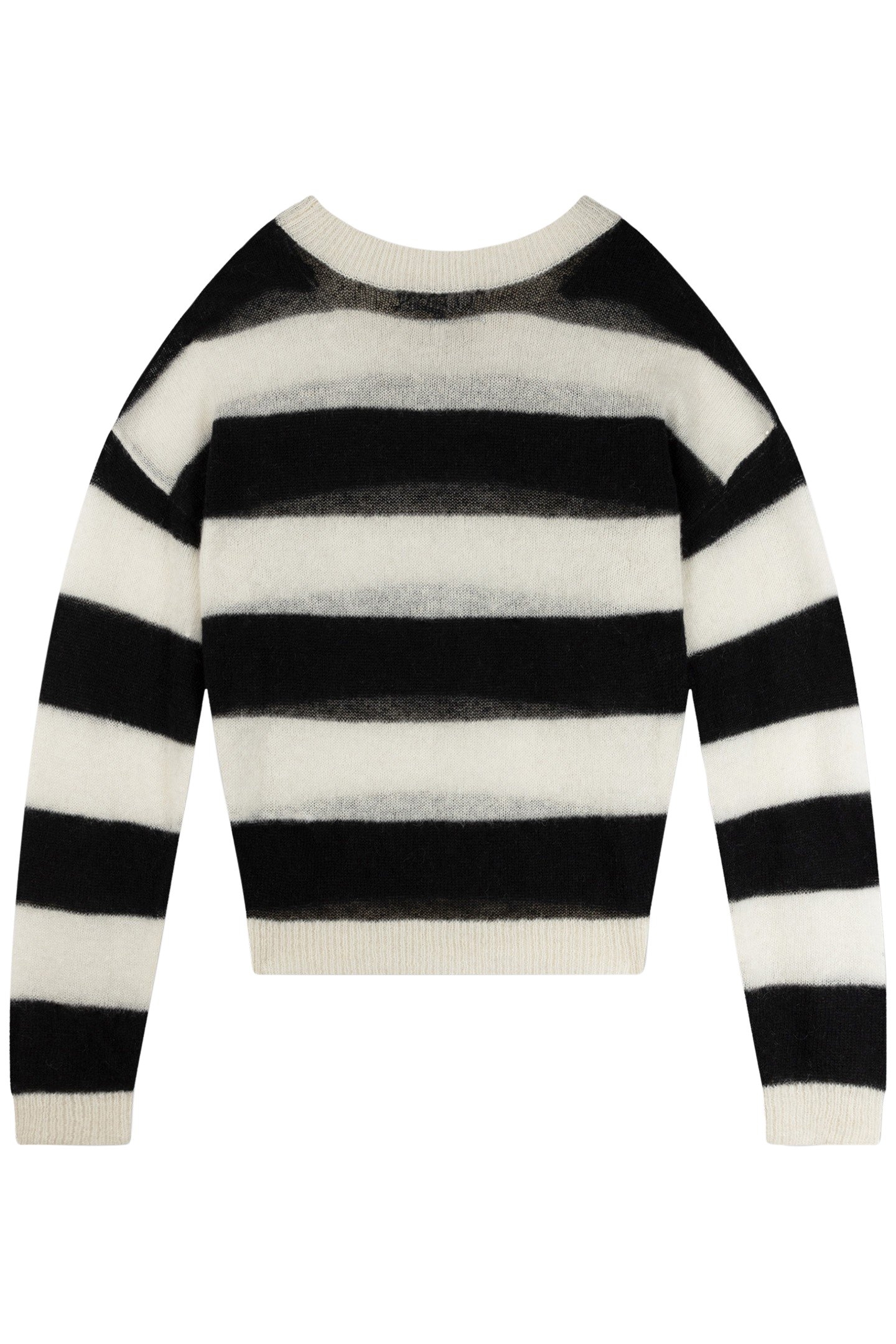 THIN KNIT SWEATER BLOCK STRIPE ECRU/BLACK 4