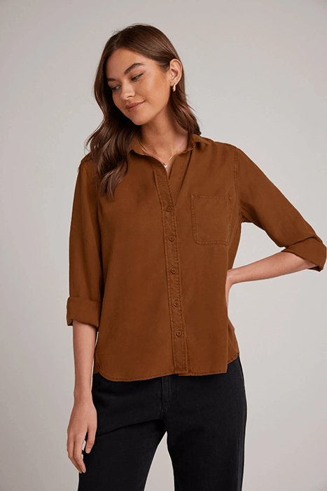 SHIRT TAIL BUTTON DOWN TWILIGHT GOLD 1