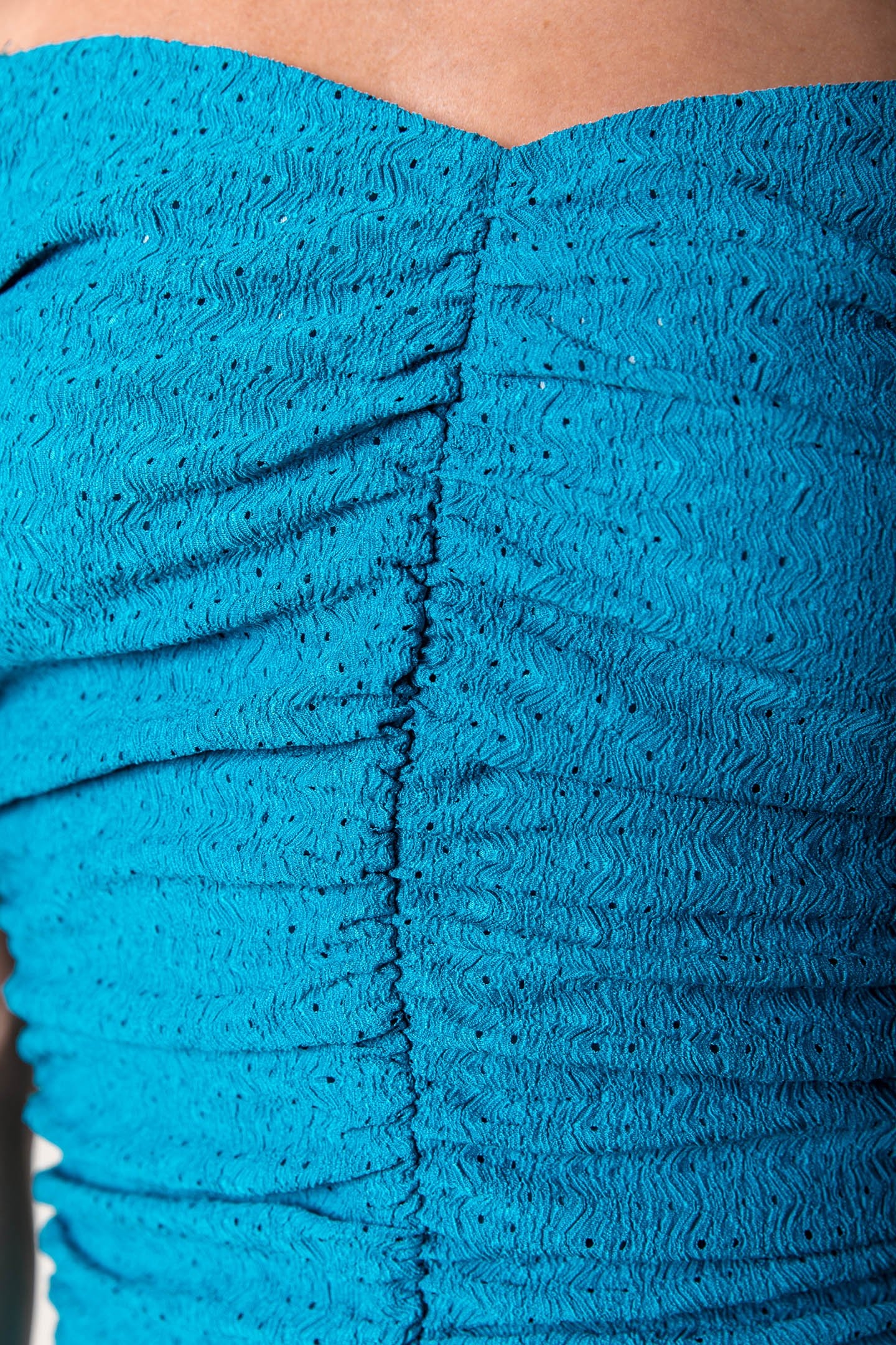 LAUREN KNITTED STRUCTURE DRESS SS DARK TURQUOISE 3