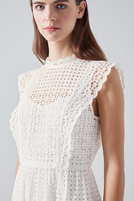 LAILA PETITE MIDI DRESS WHITE 5