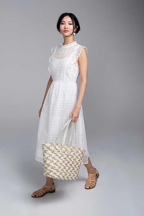 LAILA PETITE MIDI DRESS WHITE 6