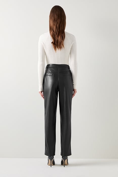 HARDY STRAIGHT LEATHER JEANS BLACK 2