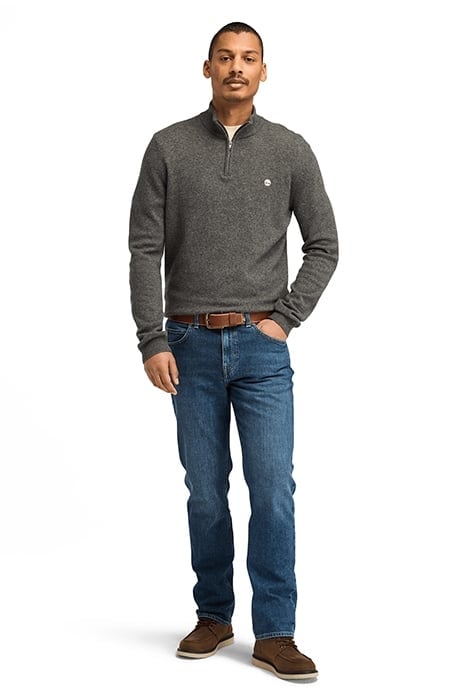 COHAS BROOK MERINO 1/4 ZIP SWEATER DARK GREY HEATHER 3