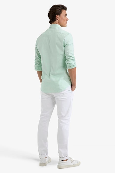 STRETCH OXFORD SHIRT SMALL STRIPE LIGHT GREEN 3