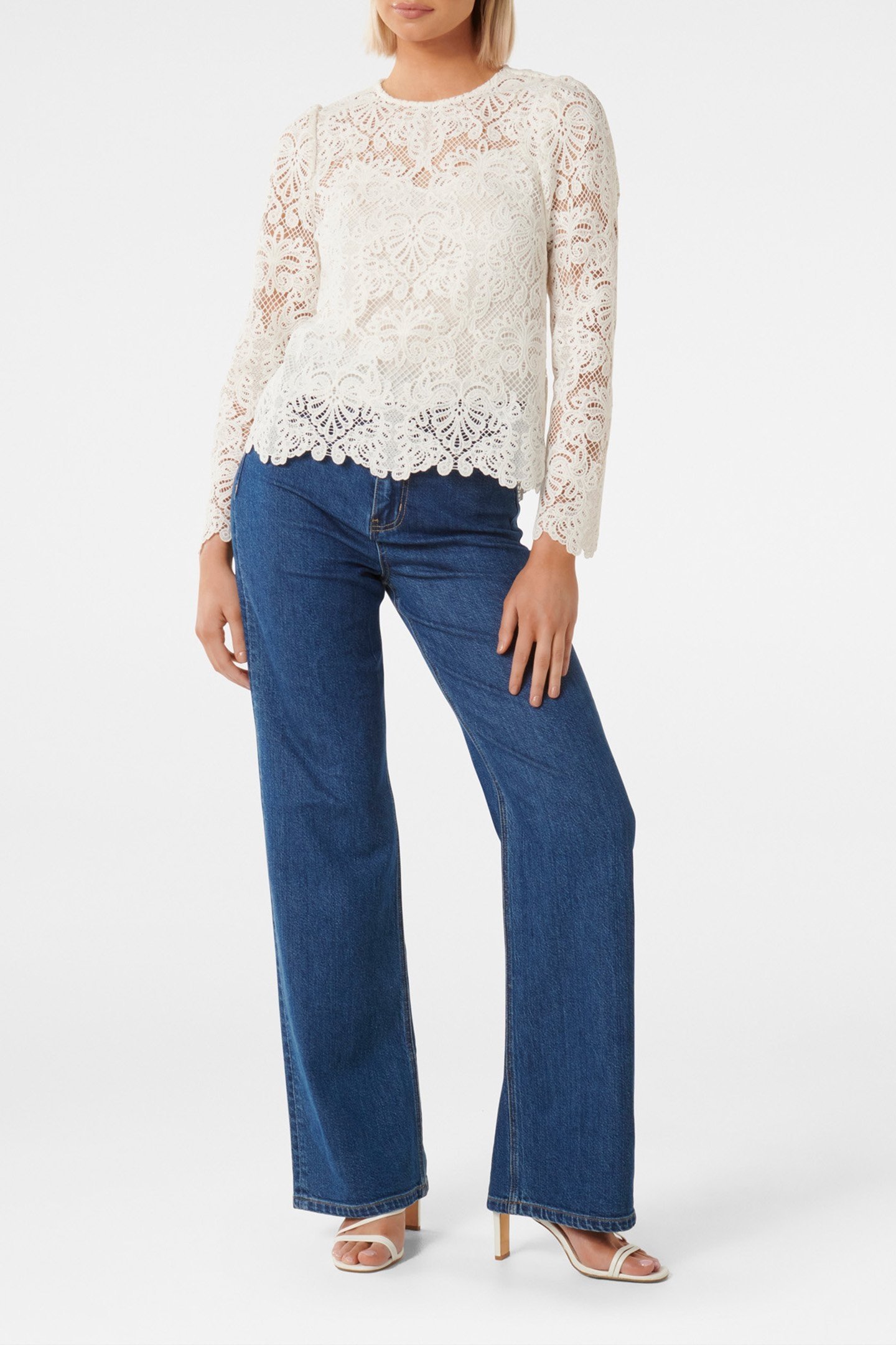 LUCILLE LACE SHELL TOP PORCELAIN 3